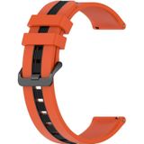 Voor Samsung Galaxy Watch 6 40 mm 20 mm verticale tweekleurige siliconen horlogeband (oranje + zwart)