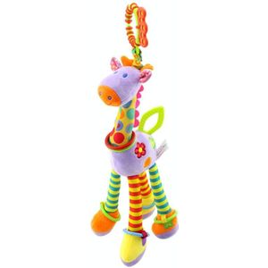 Baby Carriage Hanging Toy 0-1 Year Old Bell Teether Giraffe Bed Bell(Purple )