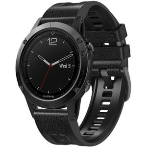 Voor Garmin Fenix 7 Quick Release siliconen lederen horlogeband