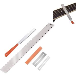 Gitaar hals meten Liniaal Gitaar verscherping Bestand Guitar Neck Notch Ruler Fret Polishing Pad