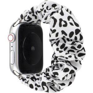 Voor Apple Watch Series 5 & 4 44mm / 3 & 2 & 1 42mm Doek + Roestvrijstalen haarring horlogeband(Spot)