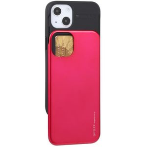 Goosspery Sky Dia Bumper TPU + PC Sliding Back Cover Beschermend Case met kaartsleuf voor iPhone 13 (Rose Red)