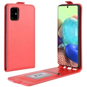Voor Galaxy A71 5G R64 Texture Single Vertical Flip Leather Protective Case with Card Slots & Photo Frame(Red)