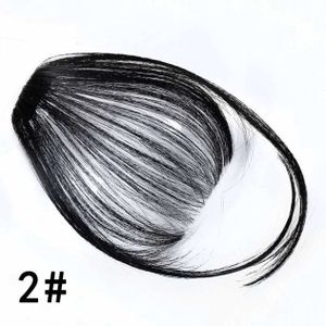 Fake Bangs clip haarstukje synthetische pony haren (Jet-zwart)