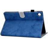 Voor Lenovo Tab M10 Plus TB-X606F Marble Style Cloth Texture Tablet PC Beschermende lederen kast met Bracket & Card Slot & Anti Skid Strip & Wake-up / Sleep Function(Blue)