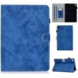 Voor Lenovo Tab M10 Plus TB-X606F Marble Style Cloth Texture Tablet PC Beschermende lederen kast met Bracket & Card Slot & Anti Skid Strip & Wake-up / Sleep Function(Blue)