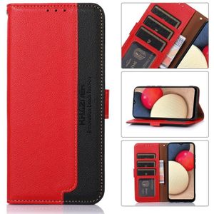 For OPPO Reno7 4G Foreign KHAZNEH Litchi Texture Leather RFID Phone Case(Red)