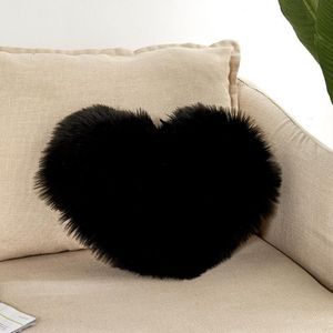 Home Cushion Pillow kan worden gewassen zonder Core Hart-vormige kussensloop  grootte: 40x50cm (Zwart)