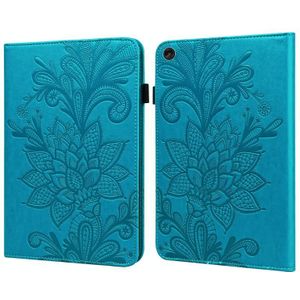 Voor Lenovo Tab M10 3e Gen Lace Flower Embossing Patroon Lederen Tablet Case (Blauw)