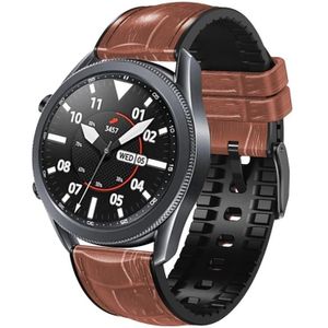 Voor Huawei Watch GT3 Pro 46 mm bamboe gezamenlijke textuur siliconen lederen horlogeband