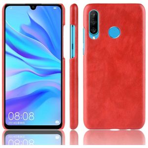 Schokbestendige Litchi textuur PC + PU Case voor Huawei P Smart + (2019) (rood)