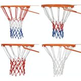 2 paren buiten ronde touw basketbalnet  kleur: 5 0 mm zwaar polyester (wit rood blauw)