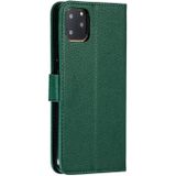 Feather patroon Litchi textuur horizontale Flip lederen draagtas met portemonnee & houder & kaartsleuven voor iPhone 11 Pro Max (groen)