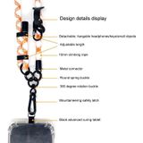 10 mm dik touw mobiele telefoon anti-verloren verstelbare lanyard spacer (wit zwart keperstof)