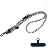 10 mm dik touw mobiele telefoon anti-verloren verstelbare lanyard spacer (wit zwart keperstof)