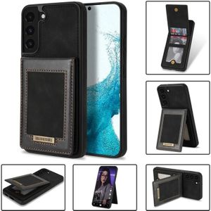 Voor Samsung Galaxy S21 FE 5G N. Bekus Verticale Flip Card Slot RFID Telefoon Case (Zwart)