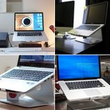 SOPI ZJ-001 rotatie stijl aluminium Cooling Stand voor Laptop  geschikt voor Mac Air  Mac Pro  iPad  nl andere Laptops (zilver)