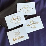 100 stuks bruiloft zegenkaart dank u bericht cadeau decoratie kaart bronzing bloem wenskaart dank u (wit)