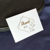 100 stuks bruiloft zegenkaart dank u bericht cadeau decoratie kaart bronzing bloem wenskaart dank u (wit)