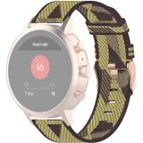 18mm Stripe Weave Nylon Pols Strap Watch Band voor Fossil Female Sport / Charter HR / Gen 4 Q Venture HR (Geel)