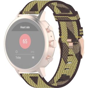 18mm Stripe Weave Nylon Pols Strap Watch Band voor Fossil Female Sport / Charter HR / Gen 4 Q Venture HR (Geel)