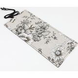 2 Stks 12 Gaten Zwarte Peony Printer Canvas Pen Gordijn Grote Capaciteit Roller Pen Tas Schets Kleur Potlood Briefpapier Doos