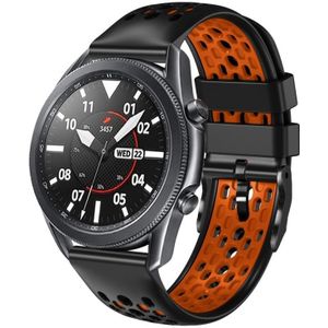 For Amazfit Stratos 22mm Two-Color Breathable Silicone Watch Band(Black+Orange)