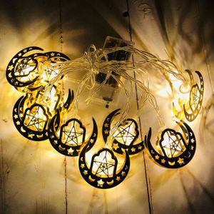 1.65m 10 LED's Eid Al-Fitr LED Star en Moon String Lights Ramadan Festival Decoration Lamp (Warm Wit Licht)