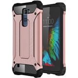 LG K10 Robuust pantser beschermend TPU + plastic back cover Hoesje (roze goudkleurig)