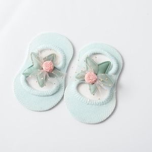 2 paar baby vloer sokken holle bloem spot lijm antislip kinderen sokken  toyan sokken: s 0-1 jaar oud (lichtblauw)