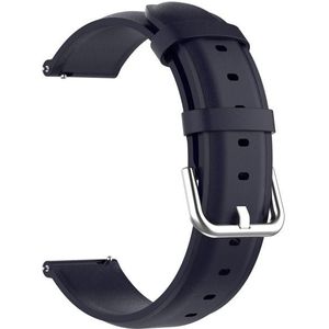 Voor Huawei Watch GT 3 46mm / GT Runner 22mm Ronde Tail Lederen Horlogeband (Navy Blue)