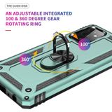 Voor Samsung Galaxy A72 5G Schokbestendige TPU + PC Beschermhoes met 360 Graden Roterende Houder (Groen)