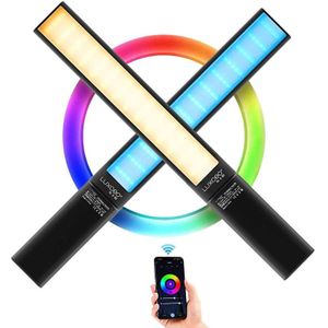 LUXCeo P6 RGB Kleurrijke Foto LED Stick Video Light Handheld APP Control Full Color LED Fill Light (Zwart)