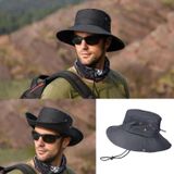 Outdoor Sun Hat Wandelen Big Bravel Ademend Sunscreen Fisherman Hat (Black)