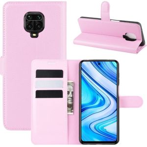 Voor Xiaomi Redmi Note 9 Pro/Note 9S/Note 9Pro Max Litchi Texture Horizontal Flip Protective Case with Holder & Card Slots & Wallet(Pink)