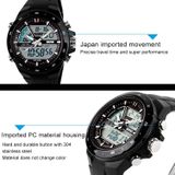 SKMEI 1016 multifunctionele mannen Outdoor sporten Noctilucent waterdichte dubbele digitaal horloge (zwart)