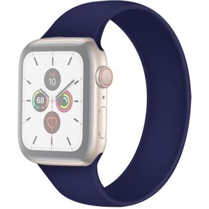 Voor Apple Watch Series 6 & SE & 5 & 4 40mm / 3 & 2 & 1 38mm Solid Color Elastic Siliconen Vervangende Polsbandje  Maat:M 143mm(Sapphire Blue)