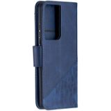 Voor Samsung Galaxy S30 Ultra Matching Color Crocodile Texture Horizontale Flip PU Lederen case met Wallet & Holder & Card Slots(Blauw)