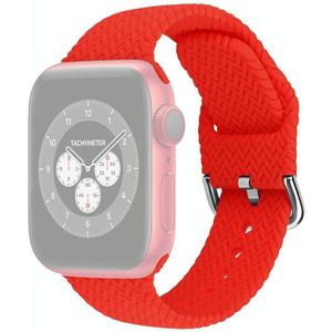 Gevlochten siliconenvervanging horlogebanden met gesp voor Apple Watch Series 6 & SE & 5 & 4 44mm / 3 & 2 & 1 42mm