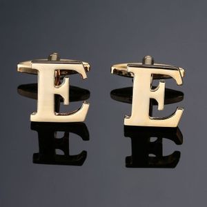 1 paar gouden letters A-Z naam Manchetknopen mannen Frans overhemd Manchetknopen (E)