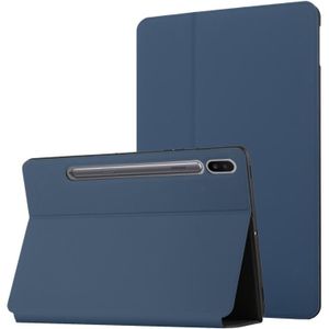Voor Samsung Galaxy Tab S7 SM-T870 / T875 Dual-vouwen Horizontale Flip Tablet Leren Case met Houder & Sleep / Wake-up Functie (Royal Blue)