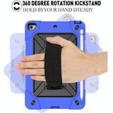 Contrast kleur siliconen + PC Combinatie case met houder voor iPad mini 3 (Donkerblauw + Zwart)