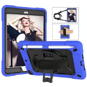 Contrast kleur siliconen + PC Combinatie case met houder voor iPad mini 3 (Donkerblauw + Zwart)