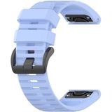 Voor Garmin Fenix 6X 26mm Quick Release Officile Texture Polsband Watchband met plastic knop (chrysant blauw)