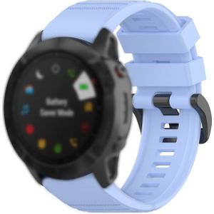 Voor Garmin Fenix 6X 26mm Quick Release Officile Texture Polsband Watchband met plastic knop (chrysant blauw)