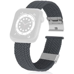 Gevlochten + roestvrij staal vervangende horlogebanden voor Apple Watch Series 6 & SE & 5 & 4 44mm / 3 & 2 & 1 42mm (Grijs)