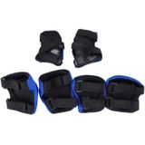 6 in 1 rolschaatsen knie & elleboog & pols Pads beschermende kleding Sets (donkerblauw)