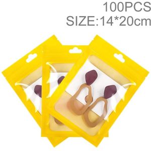 100 stks 14  20 cm HD Transparant Venster Telefoon Case Decoratie Verzegelde Zak (Geel)