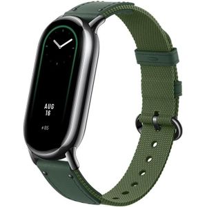 Origineel voor Xiaomi Mi Band 8 nylon gevlochten + lederen horlogeband