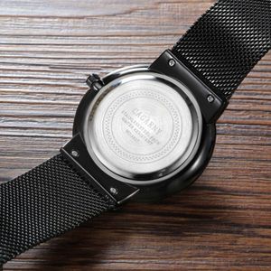 CAGARNY 6817 levende waterdicht ronde Dial Quartz beweging legering hoes Fashion horloge Quartz horloges met stalen Band(Black)